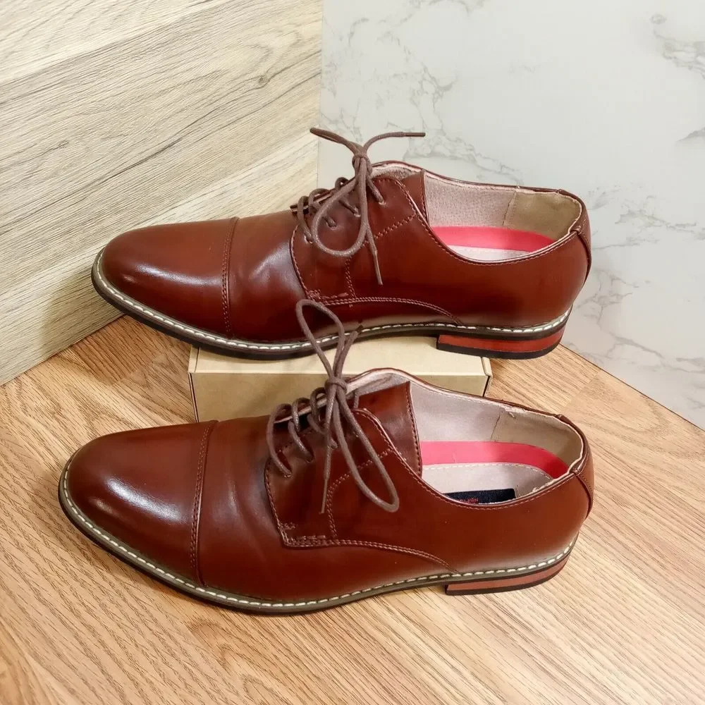 Bruno Marc Shoes Mens Sz 9.5W EU 43 Oxford Cap toe Princewide-6 Leather‎